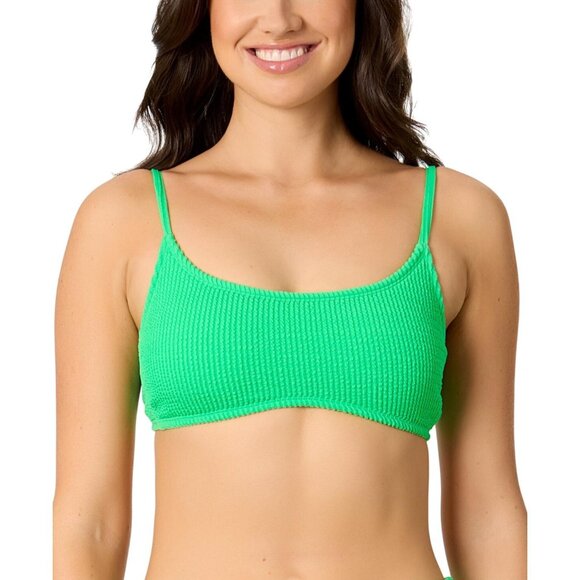 NWT Salt + Cove Juniors Rib Scrunch Scoop-Neck Bikini Top Mint Tea Green L - Picture 1 of 9